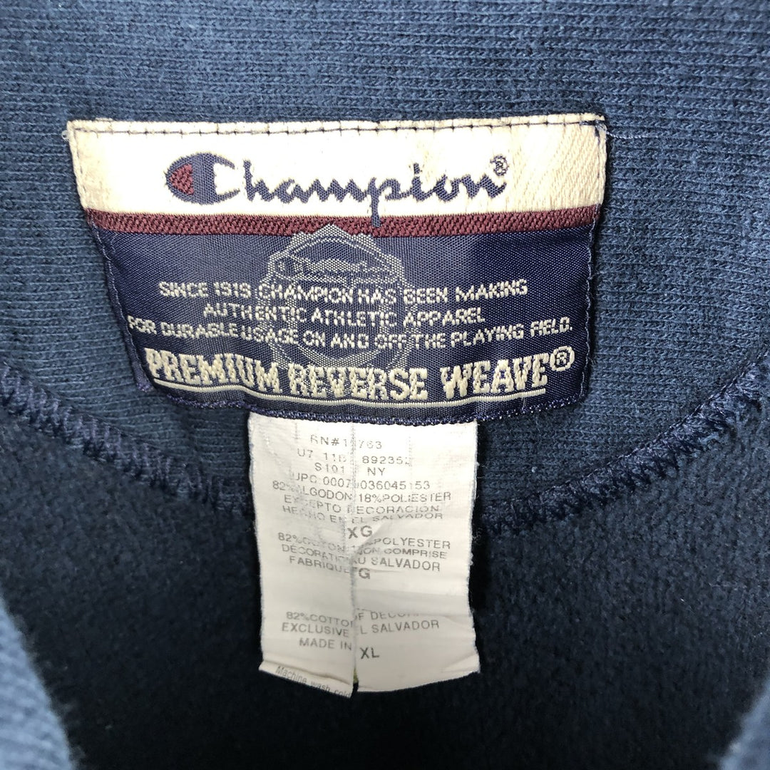 2000'S Champion sweatshirt pullover hoodie, men's size XL (approx.) cotton navy blue type Vintage Second Hand