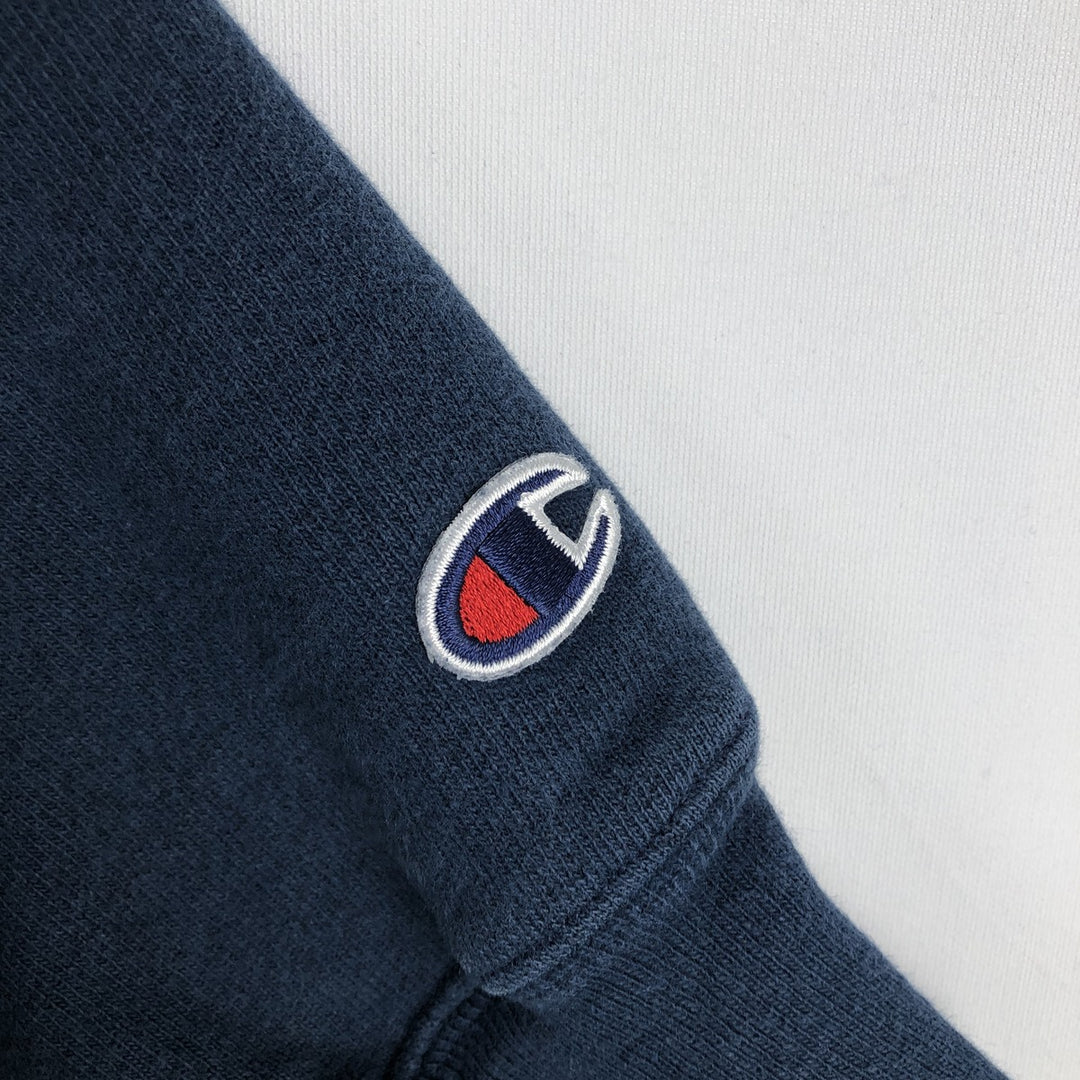 2000'S Champion sweatshirt pullover hoodie, men's size XL (approx.) cotton navy blue type Vintage Second Hand