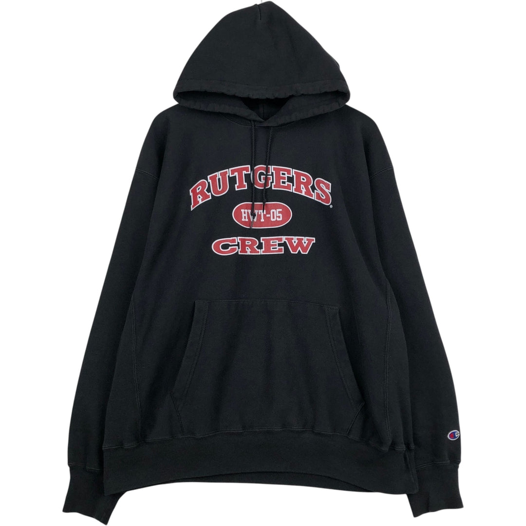 2000'S Champion College Sweatshirt Pullover Hoodie, Men's XL cotton black type Vintage Second Hand