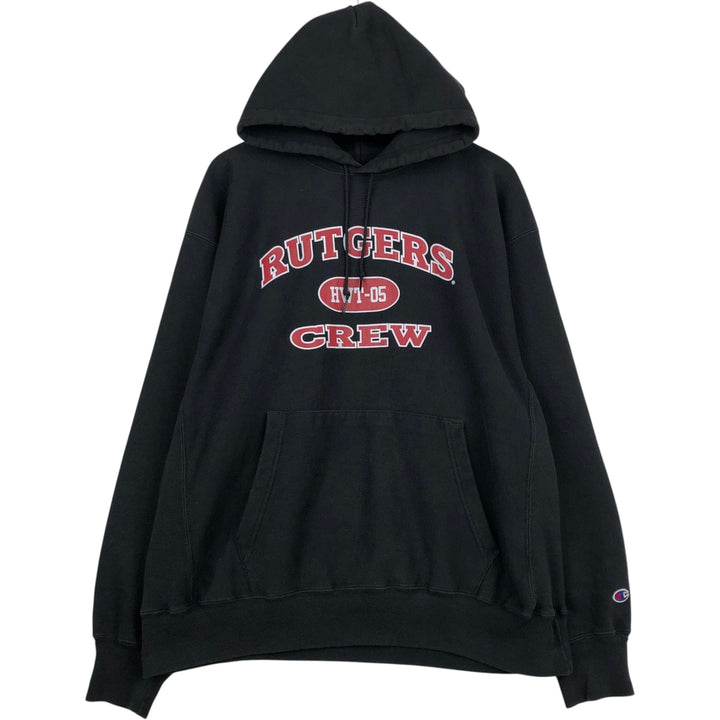 2000'S Champion College Sweatshirt Pullover Hoodie, Men's XL cotton black type Vintage Second Hand