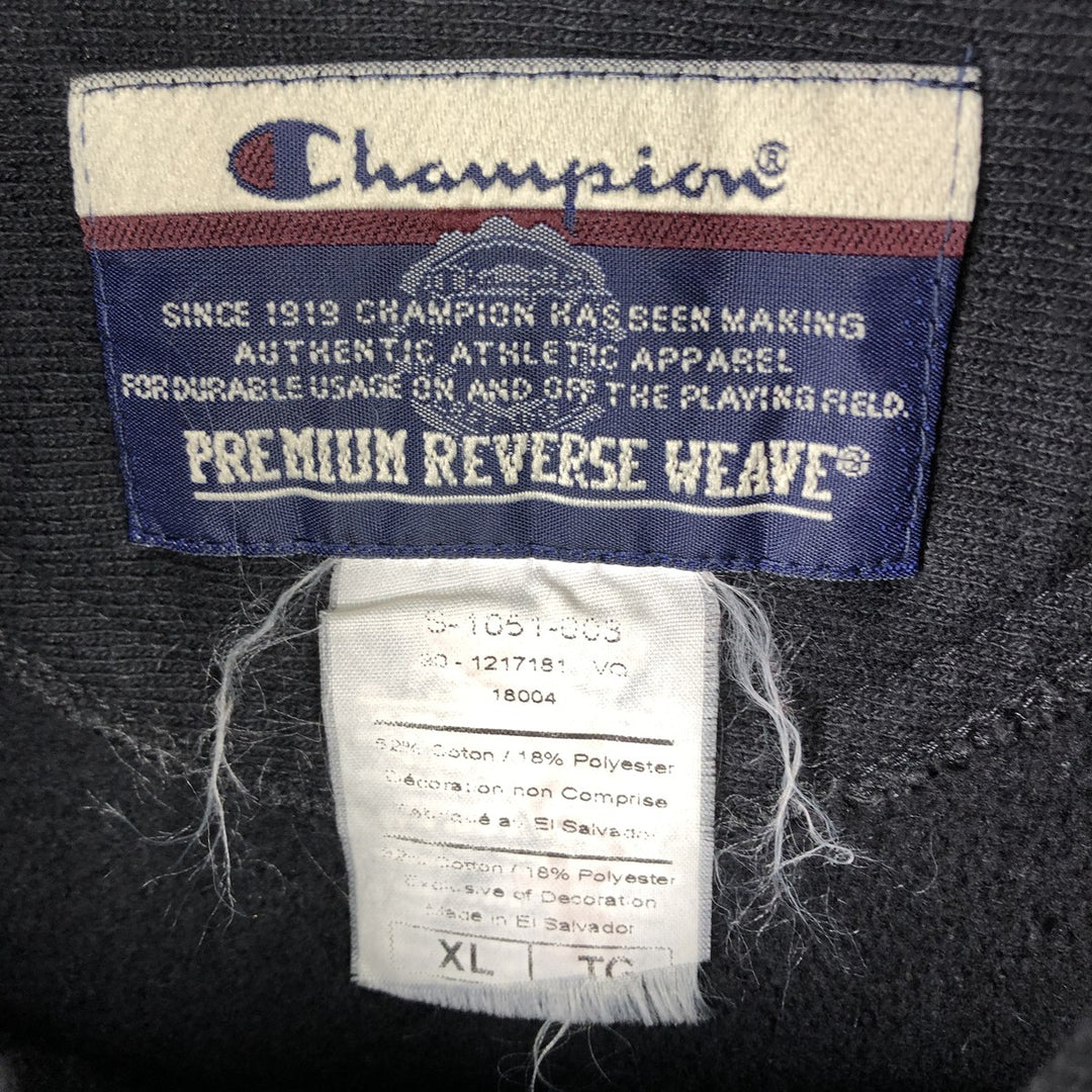 2000'S Champion College Sweatshirt Pullover Hoodie, Men's XL cotton black type Vintage Second Hand