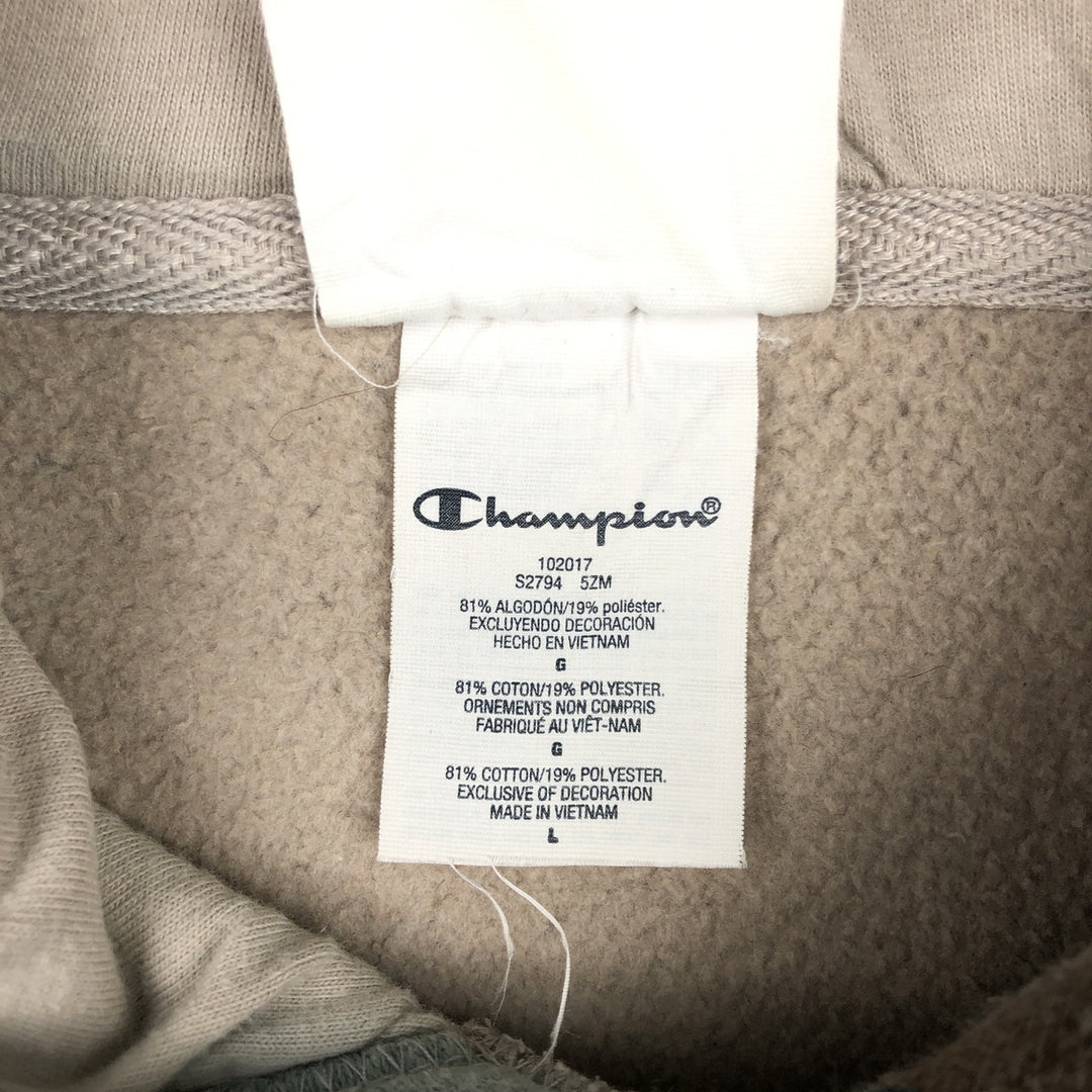 Champion REVERSE WEAVE Camouflage Pattern Sweatshirt Pullover Hoodie (Men's Size L equivalent) cotton Khaki type sage green Vintage Second Hand