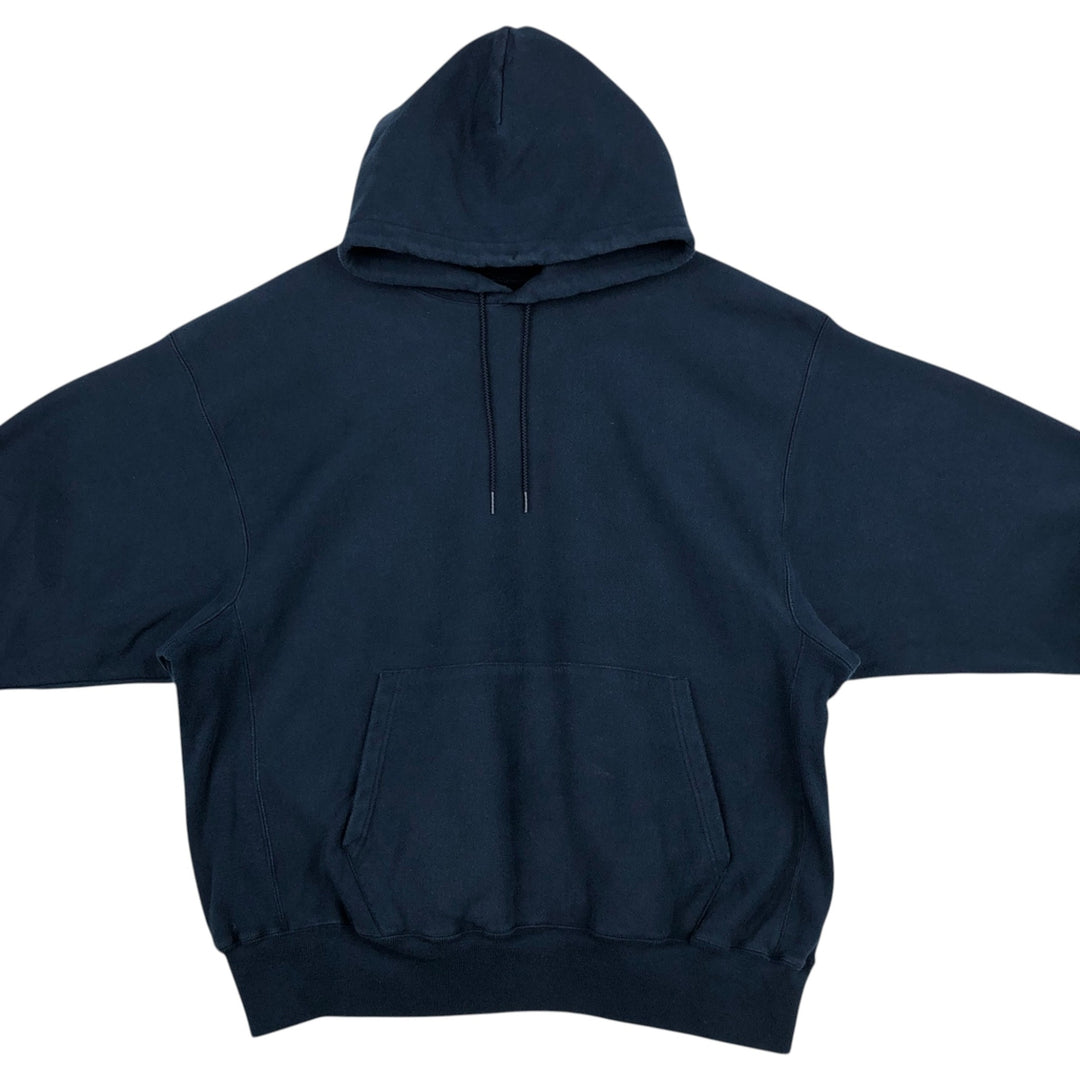 2000'S Champion Premium Reverse Weave No-Pattern Sweatshirt Pullover Hoodie, Men's XL equivalent. cotton navy blue type Vintage Second Hand