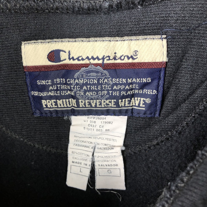 00'S Champion Premium Reverse Weave College Sweat Pullover Hoodie, Men's Size L cotton navy blue type Vintage Second Hand