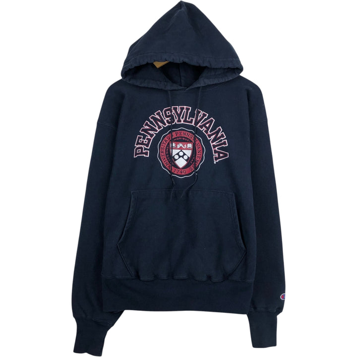 2000'S Champion REVERSE WEAVE Reverse Weave College Sweatshirt Pullover Hoodie, Men's Size L cotton navy blue type Vintage Second Hand