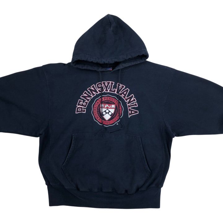 2000'S Champion REVERSE WEAVE Reverse Weave College Sweatshirt Pullover Hoodie, Men's Size L cotton navy blue type Vintage Second Hand