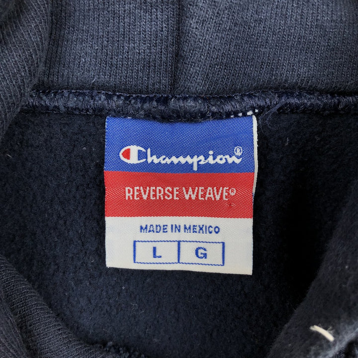 2000'S Champion REVERSE WEAVE Reverse Weave College Sweatshirt Pullover Hoodie, Men's Size L cotton navy blue type Vintage Second Hand
