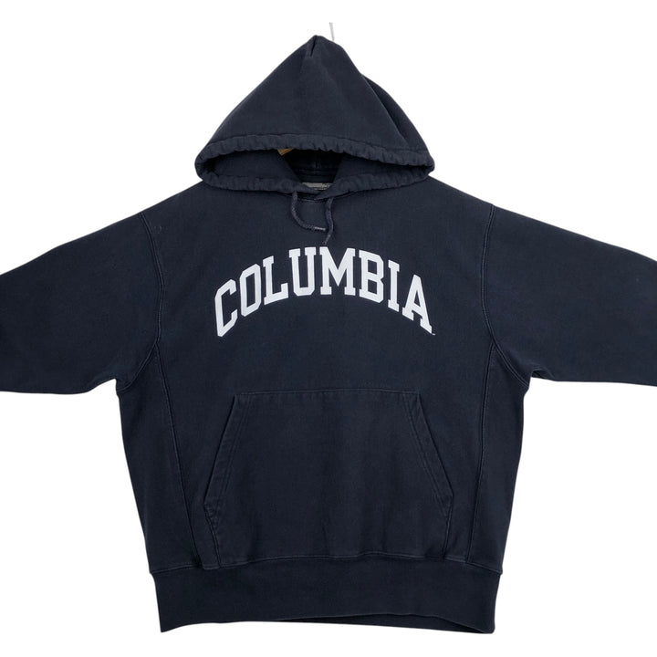 2000'S Champion Original Reverse Weave Columbia University College Sweatshirt Pullover Hoodie (Men's Size M) cotton navy blue type Vintage Second Hand