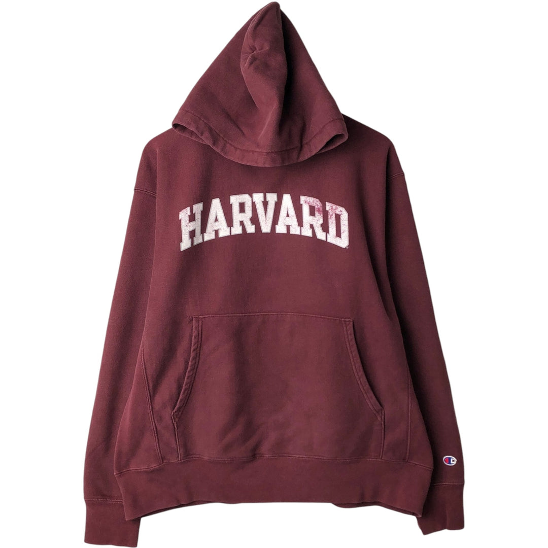 2000'S Champion Original Reverse Weave Harvard University College Sweatshirt Pullover Hoodie cotton red type Vintage Second Hand