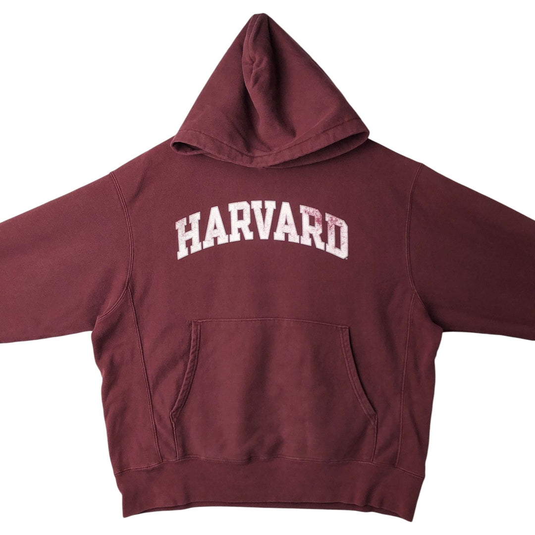 2000'S Champion Original Reverse Weave Harvard University College Sweatshirt Pullover Hoodie cotton red type Vintage Second Hand