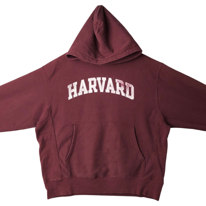 2000'S Champion Original Reverse Weave Harvard University College Sweatshirt Pullover Hoodie cotton red type Vintage Second Hand
