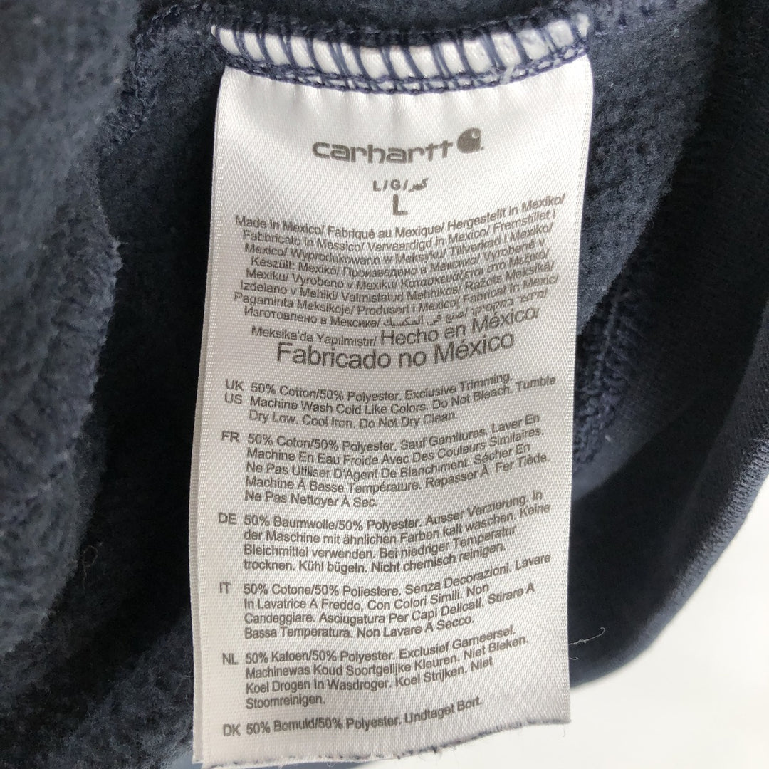 Carhartt Loose Fit Retrofoam Advertising Sweatshirt Pullover Hoodie (Men's Size L) cotton navy blue type Vintage Second Hand
