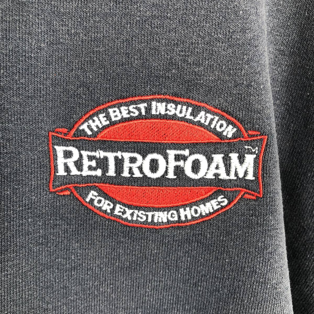 Carhartt Loose Fit Retrofoam Advertising Sweatshirt Pullover Hoodie (Men's Size L) cotton navy blue type Vintage Second Hand