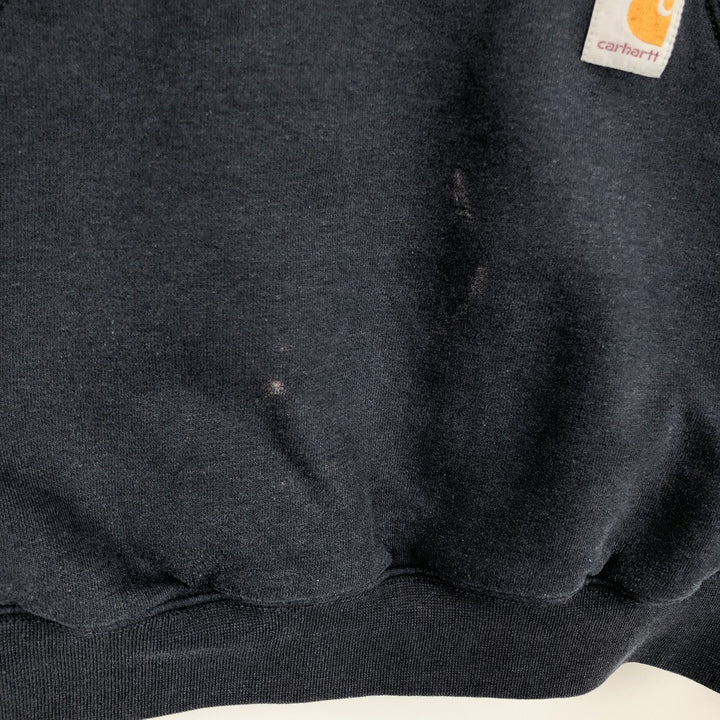 Carhartt Loose Fit Retrofoam Advertising Sweatshirt Pullover Hoodie (Men's Size L) cotton navy blue type Vintage Second Hand