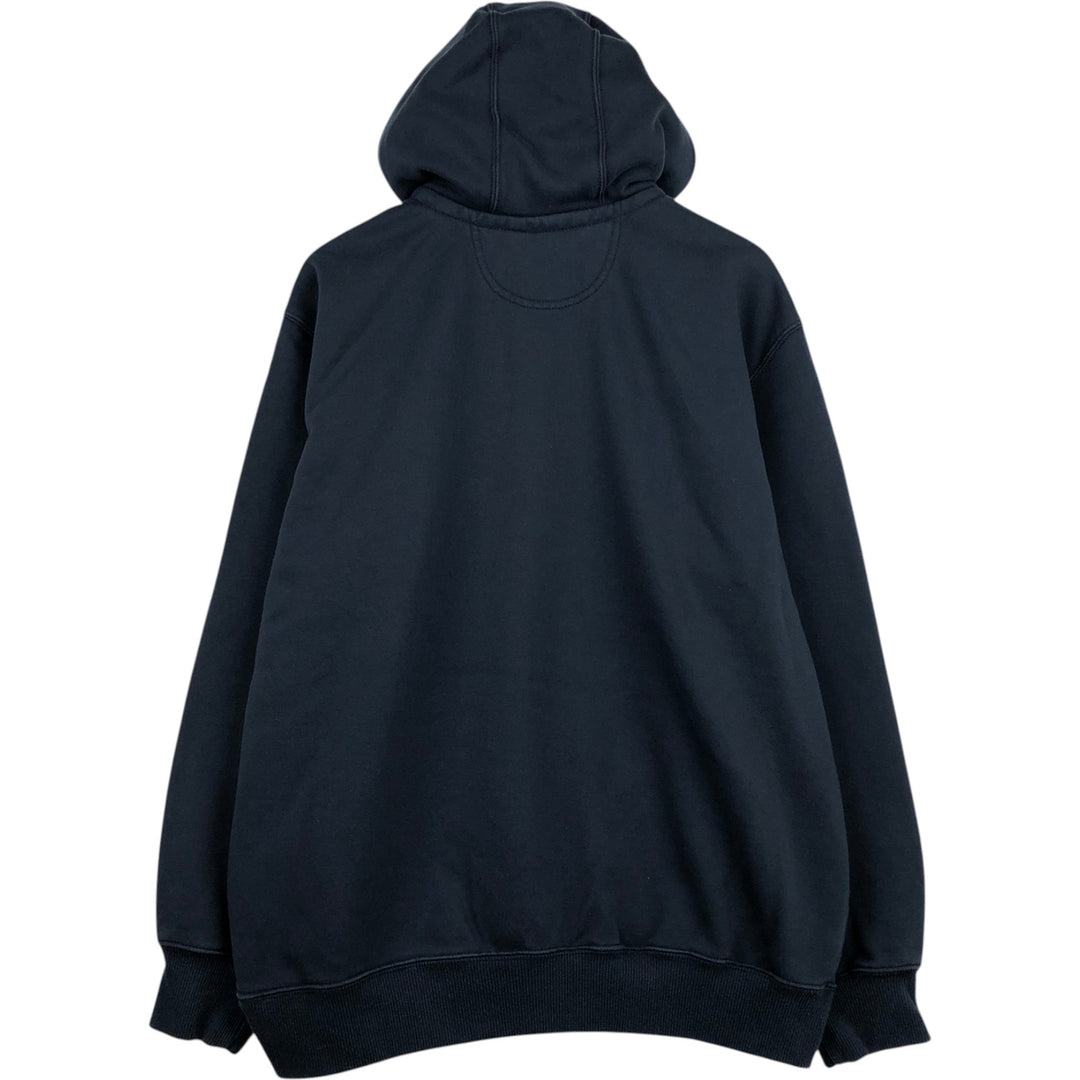 Carhartt RAIN DEFENDER sweatshirt half-zip hoodie, made in Mexico, men's size XL. cotton navy blue type Vintage Second Hand