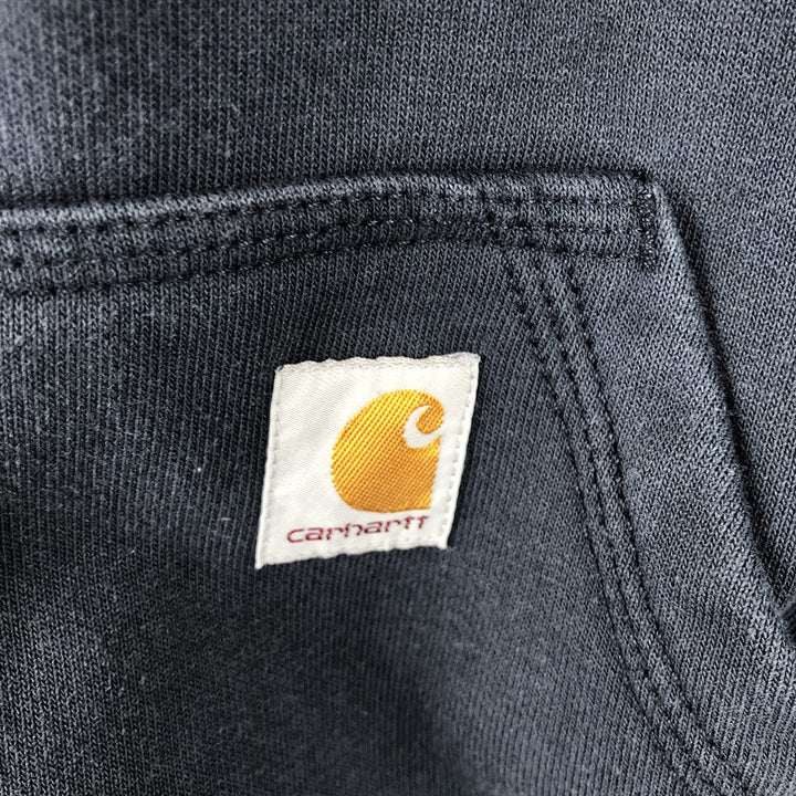 Carhartt RAIN DEFENDER sweatshirt half-zip hoodie, made in Mexico, men's size XL. cotton navy blue type Vintage Second Hand