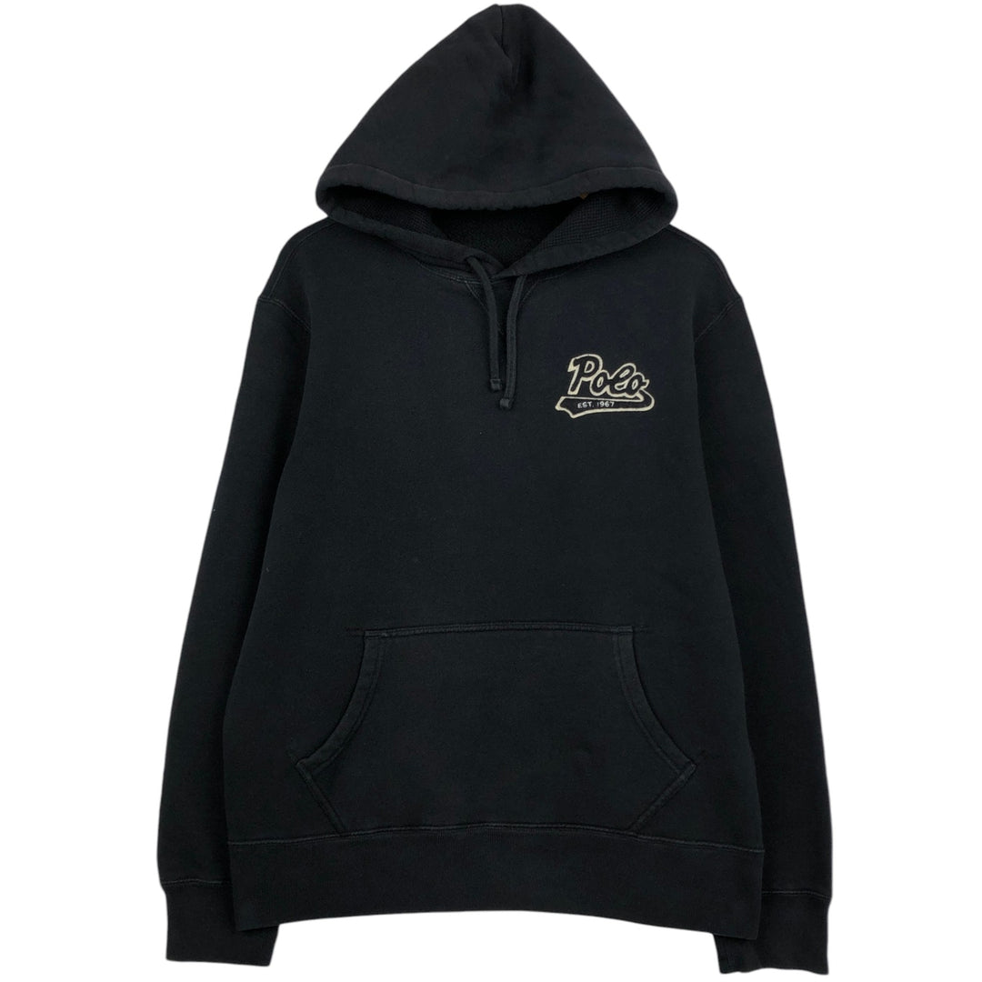 Ralph Lauren POLO RALPH LAUREN sweatshirt pullover hoodie, men's size L cotton black type Vintage Second Hand