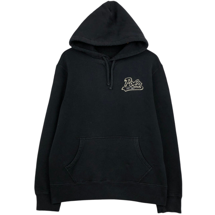 Ralph Lauren POLO RALPH LAUREN sweatshirt pullover hoodie, men's size L cotton black type Vintage Second Hand