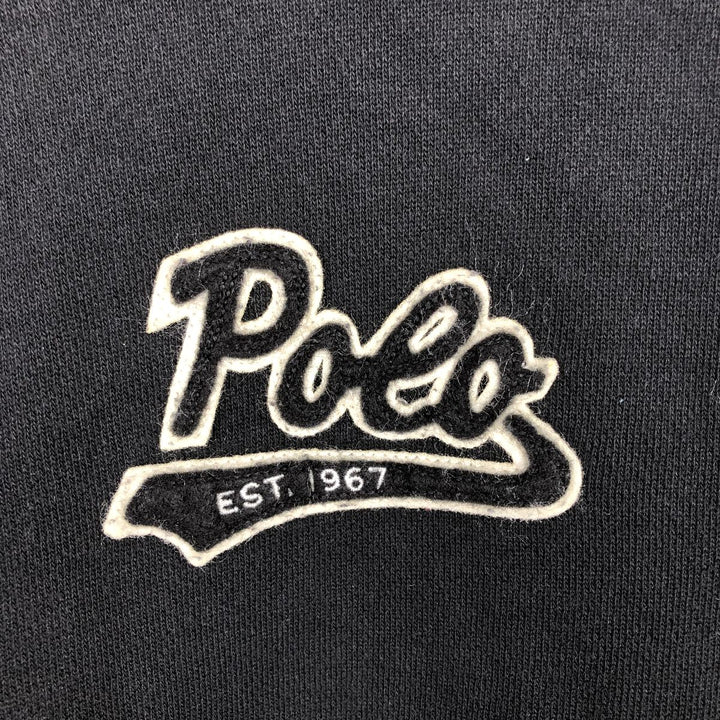 Ralph Lauren POLO RALPH LAUREN sweatshirt pullover hoodie, men's size L cotton black type Vintage Second Hand