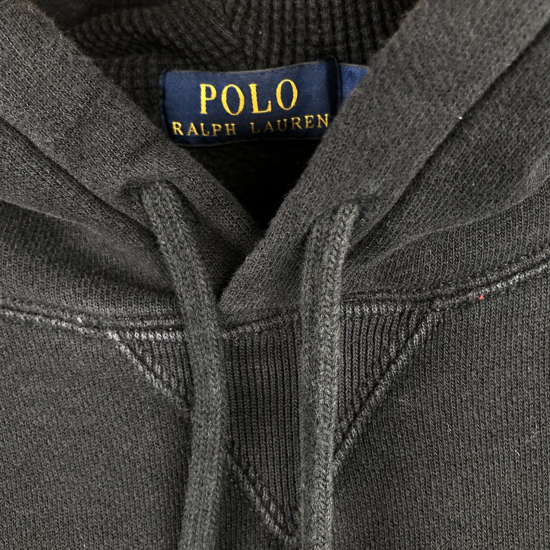 Ralph Lauren POLO RALPH LAUREN sweatshirt pullover hoodie, men's size L cotton black type Vintage Second Hand