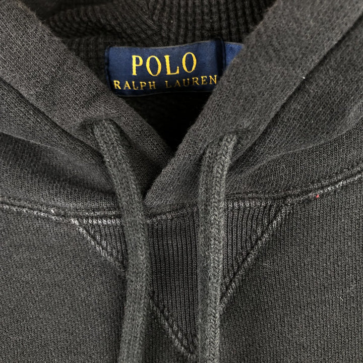 Ralph Lauren POLO RALPH LAUREN sweatshirt pullover hoodie, men's size L cotton black type Vintage Second Hand