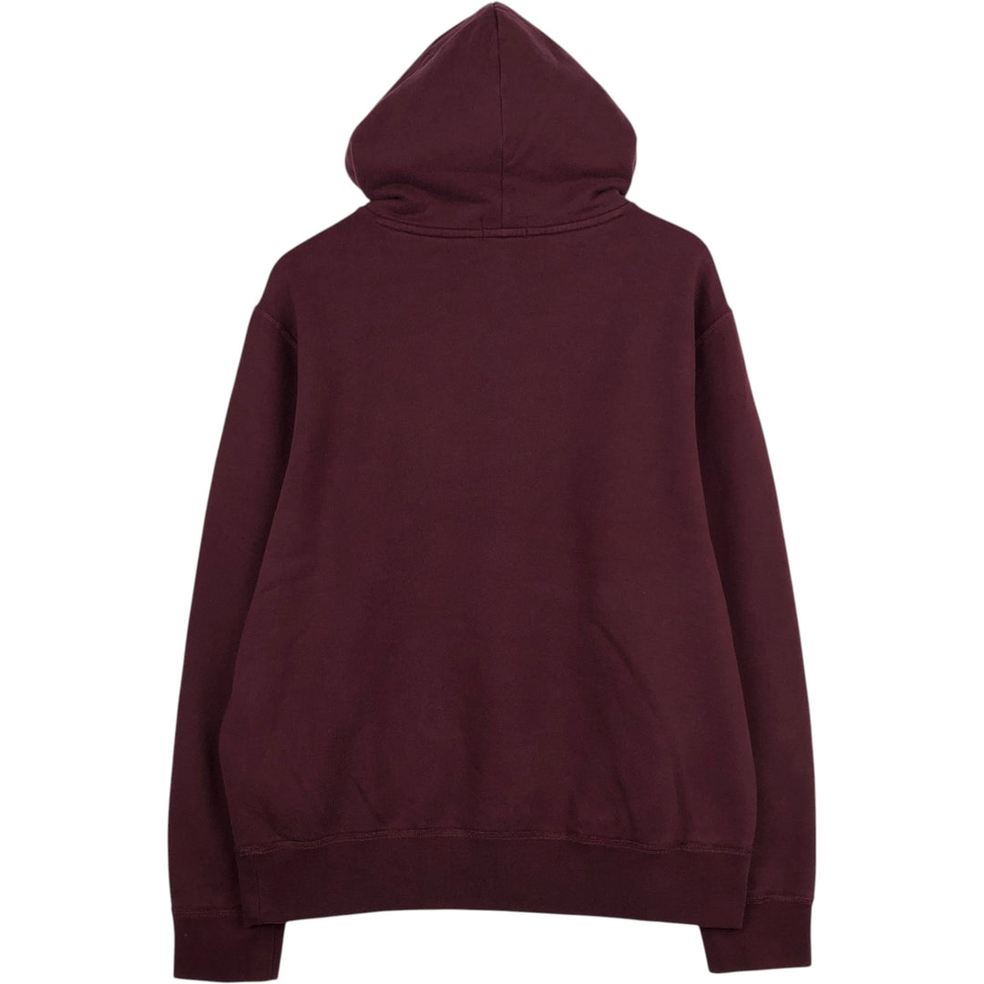 Ralph Lauren POLO RALPH LAUREN sweatshirt pullover hoodie, men's size L cotton wine-red Vintage Second Hand