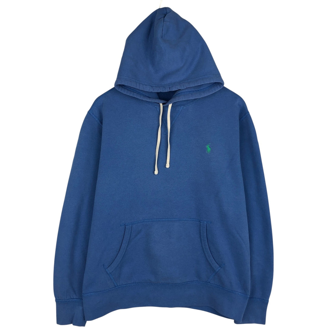 Ralph Lauren POLO RALPH LAUREN sweatshirt pullover hoodie, men's size L cotton blue type Vintage Second Hand