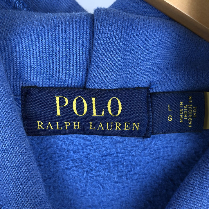 Ralph Lauren POLO RALPH LAUREN sweatshirt pullover hoodie, men's size L cotton blue type Vintage Second Hand