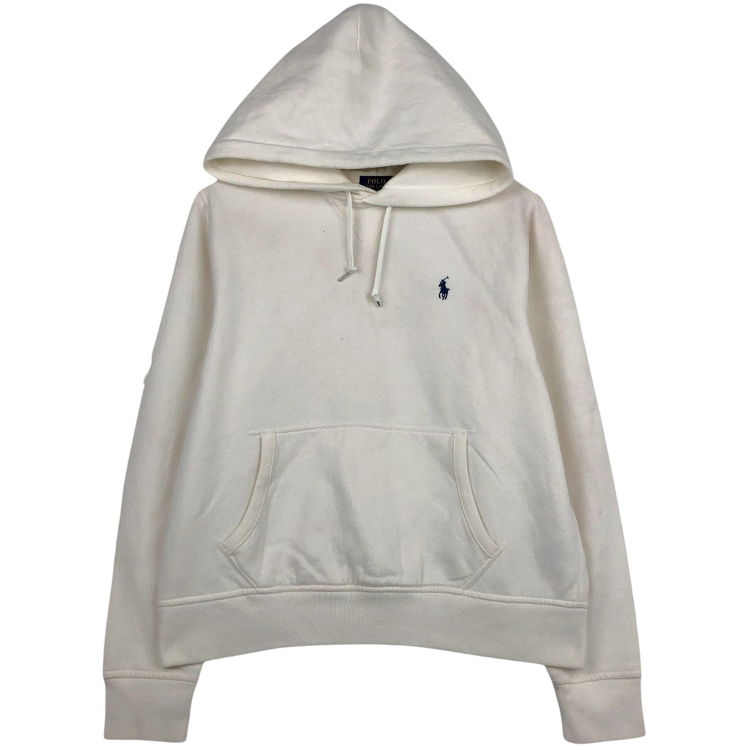 Ralph Lauren POLO RALPH LAUREN sweatshirt pullover hoodie, men's size L cotton white type Vintage Second Hand