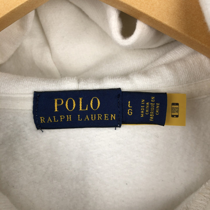 Ralph Lauren POLO RALPH LAUREN sweatshirt pullover hoodie, men's size L cotton white type Vintage Second Hand