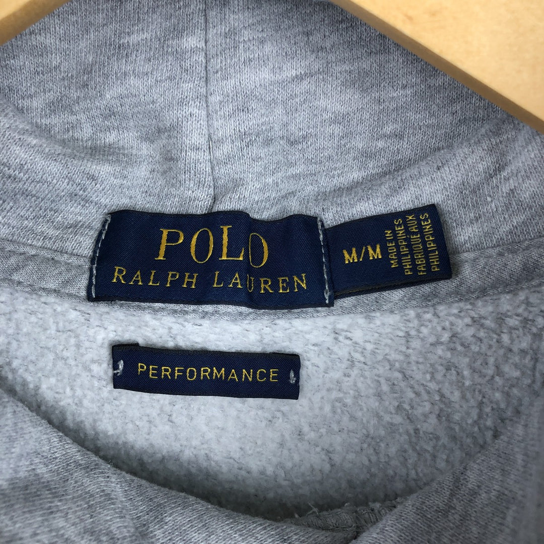 Ralph Lauren POLO RALPH LAUREN PERFORMANCE sweatshirt pullover hoodie, men's size M unclear gray type Vintage Second Hand