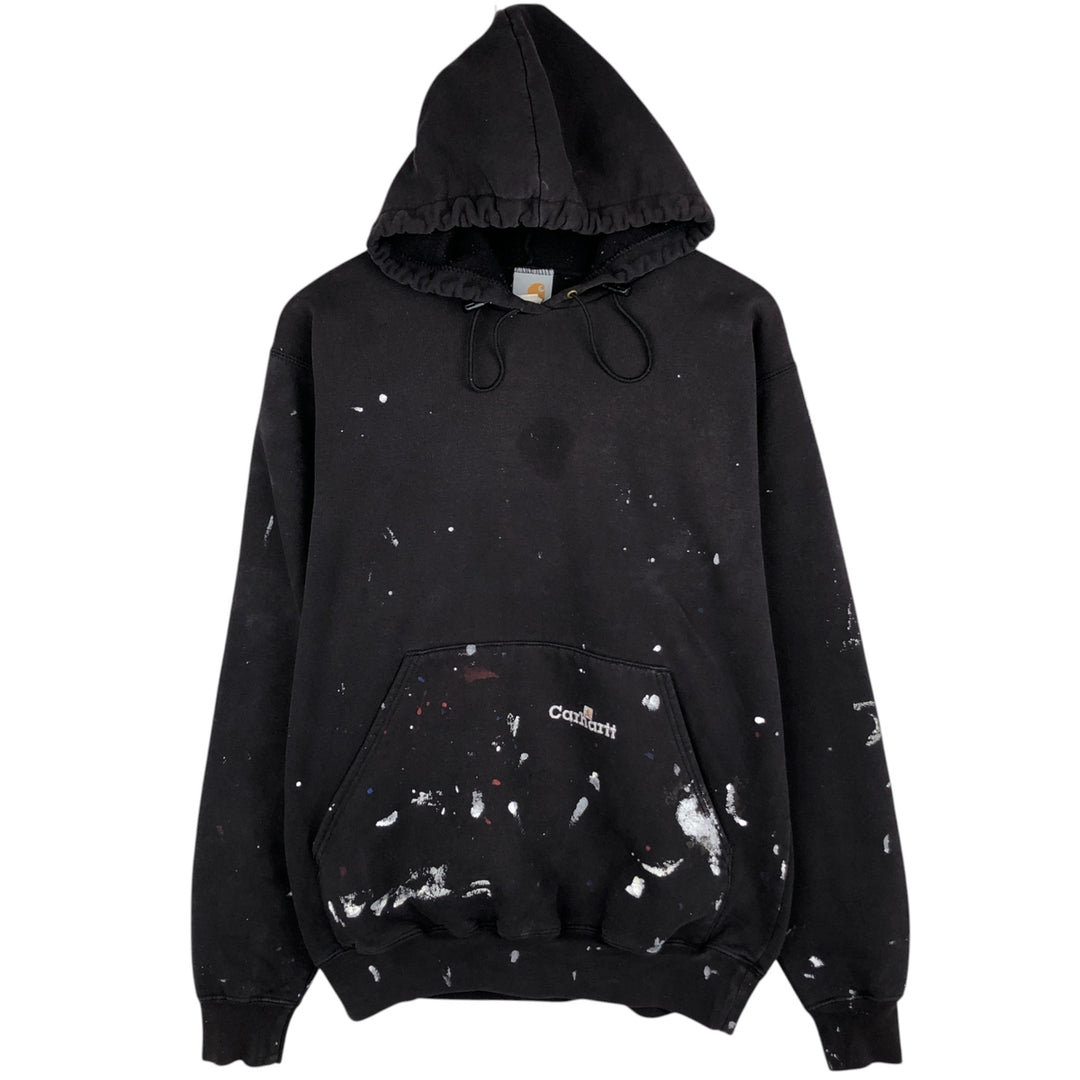 Carhartt Painted Sweatshirt Pullover Hoodie, Men's Size L unclear black type Vintage Second Hand