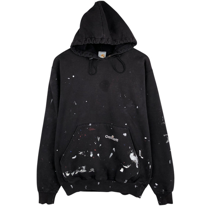 Carhartt Painted Sweatshirt Pullover Hoodie, Men's Size L unclear black type Vintage Second Hand