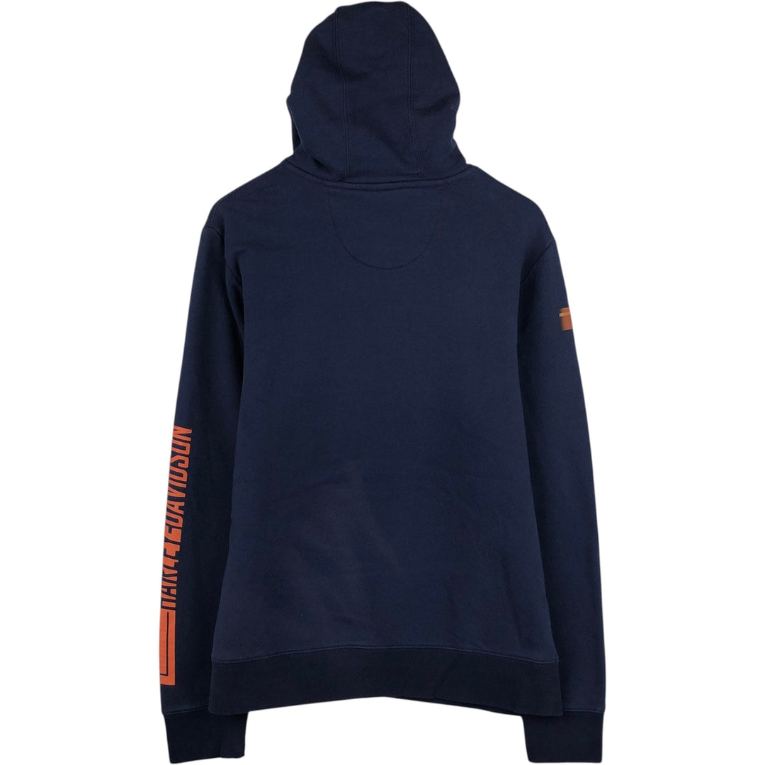 Harley-Davidson Advertising Pullover Hoodie, Men's Size L cotton navy blue type Vintage Second Hand