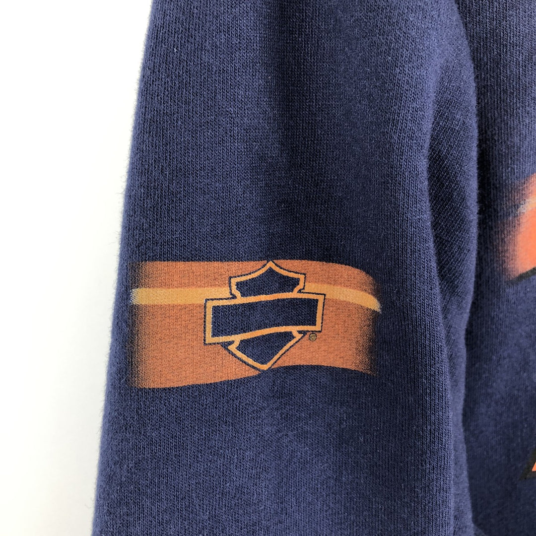 Harley-Davidson Advertising Pullover Hoodie, Men's Size L cotton navy blue type Vintage Second Hand