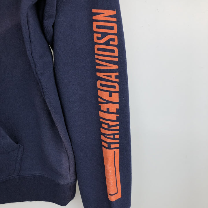 Harley-Davidson Advertising Pullover Hoodie, Men's Size L cotton navy blue type Vintage Second Hand