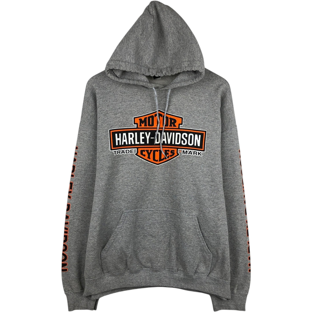 Harley-Davidson Advertising Pullover Hoodie, Men's XL cotton gray type Vintage Second Hand