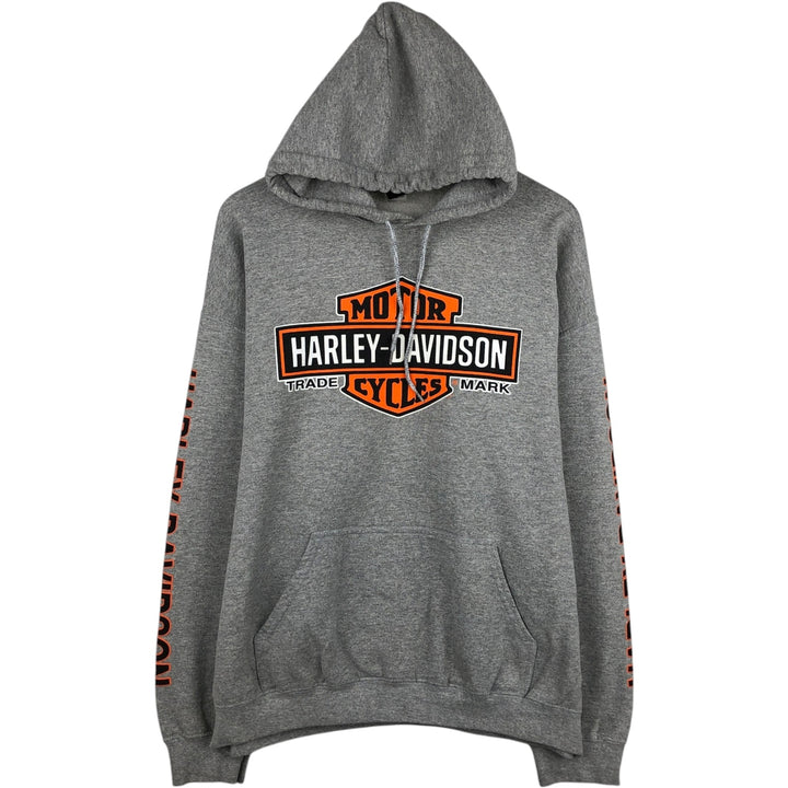 Harley-Davidson Advertising Pullover Hoodie, Men's XL cotton gray type Vintage Second Hand