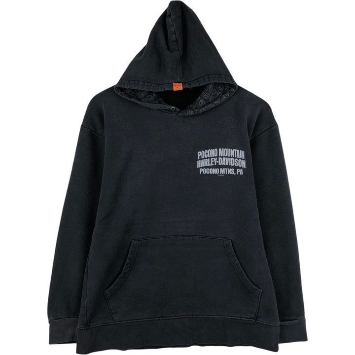Harley-Davidson Advertising Pullover Hoodie, Men's Size Small cotton black type Vintage Second Hand