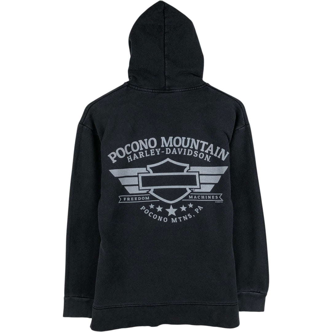Harley-Davidson Advertising Pullover Hoodie, Men's Size Small cotton black type Vintage Second Hand