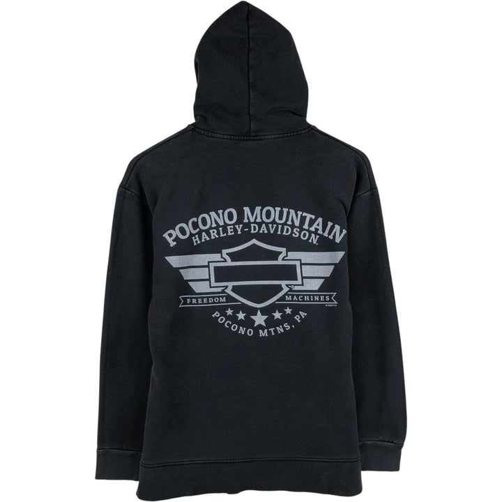 Harley-Davidson Advertising Pullover Hoodie, Men's Size Small cotton black type Vintage Second Hand