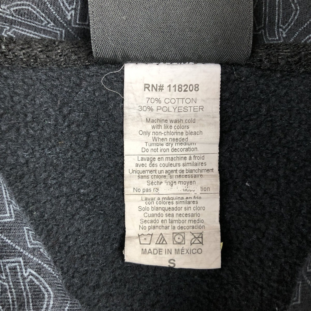 Harley-Davidson Advertising Pullover Hoodie, Men's Size Small cotton black type Vintage Second Hand