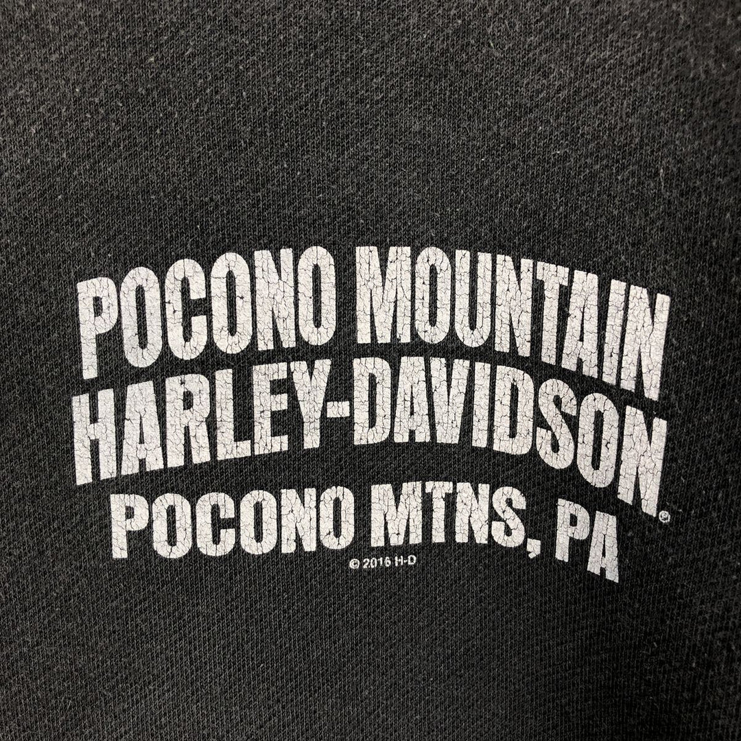 Harley-Davidson Advertising Pullover Hoodie, Men's Size Small cotton black type Vintage Second Hand