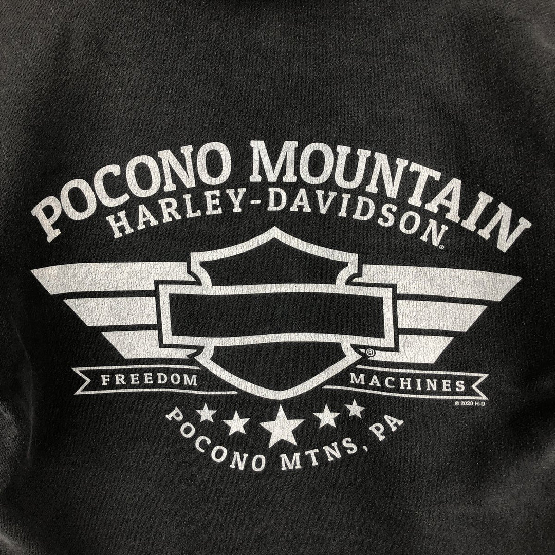 Harley-Davidson Advertising Pullover Hoodie, Men's Size Small cotton black type Vintage Second Hand