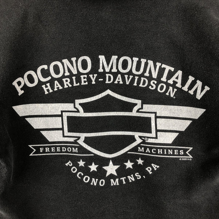 Harley-Davidson Advertising Pullover Hoodie, Men's Size Small cotton black type Vintage Second Hand