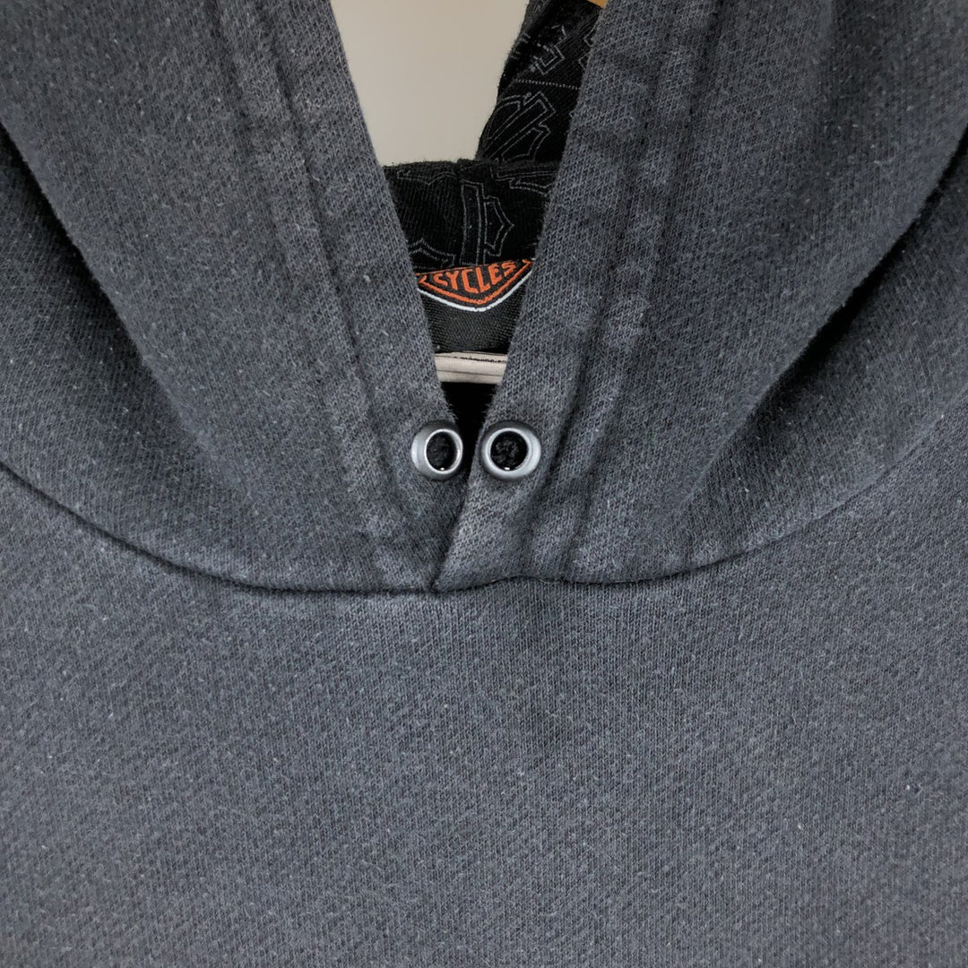Harley-Davidson Advertising Pullover Hoodie, Men's Size Small cotton black type Vintage Second Hand