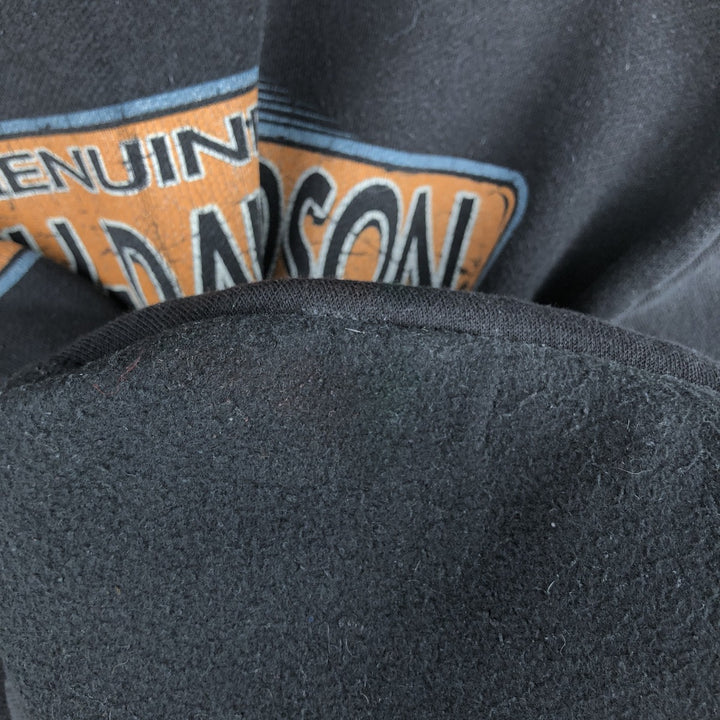Harley-Davidson Skull Pattern Advertising Sweatshirt Pullover Hoodie (Men's Size S) cotton black type Vintage Second Hand