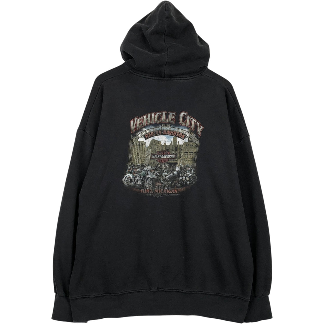 Harley-Davidson Advertising Pullover Hoodie, Men's XL cotton black type Vintage Second Hand