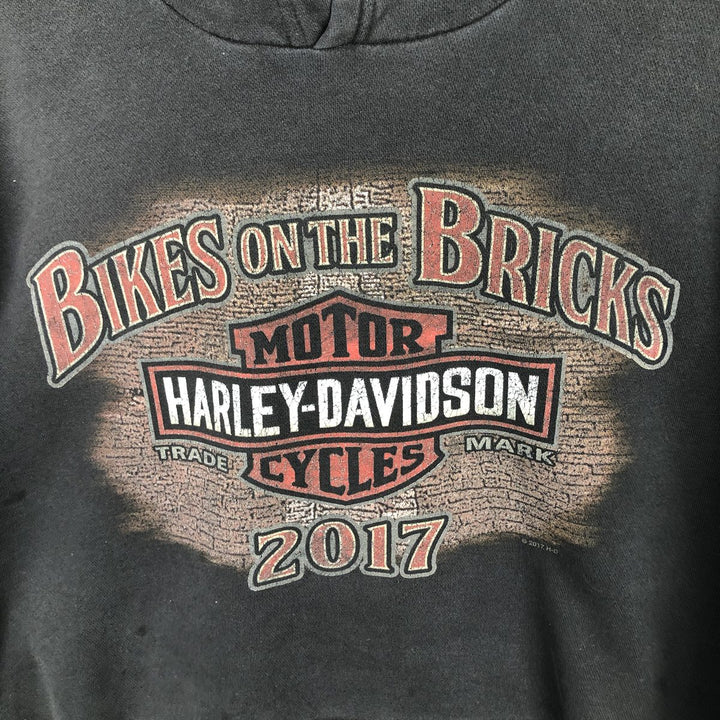 Harley-Davidson Advertising Pullover Hoodie, Men's XL cotton black type Vintage Second Hand