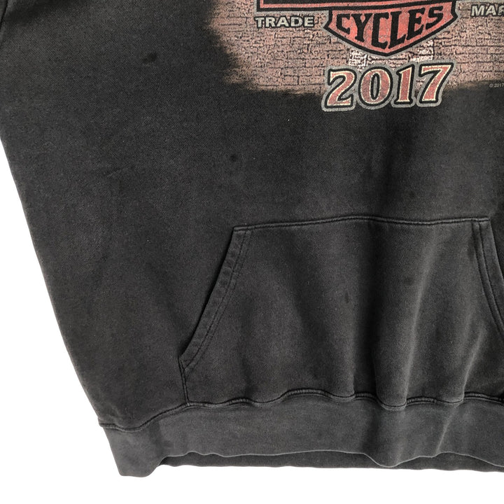 Harley-Davidson Advertising Pullover Hoodie, Men's XL cotton black type Vintage Second Hand